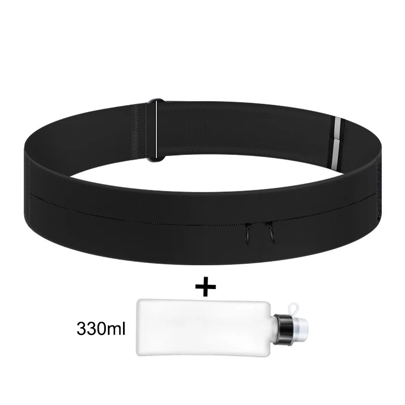 Men Women RunningWaterproof Running Waist Belt with Water Bottle Pocket Lightweight Fanny Pack Phone Pouch for Workout Jogging